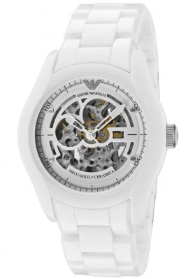 white ceramic watch armani