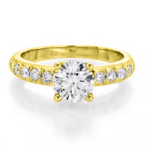 Sheetal Diamonds 0.50TCW Real Round Solitaire Diamond Ring In Yellow Gold R0309-14K