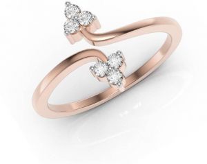 Sheetal Diamonds 0.12TCW Real Round Diamond Party Wear Designer Ring In Rose Gold R0461-18K
