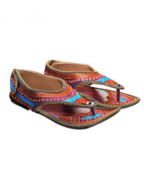 Buy Port Rangeeli Hand Worked Rajasthani Traditional Footwear For Womens Rangeel online