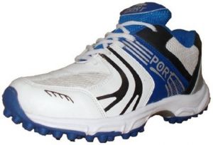 Buy Port Men'S White Pu Rezzer Cricket Shoes online