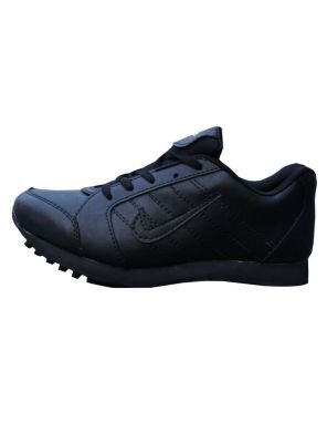 Sports Pu Black Colour Running Shoes 
