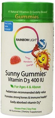 Rainbow Light Vitamin D3 Sunny Gummies, 400 Iu, 60-Count Bottle