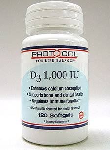 Vitamin D-3 1,000 IU 120 Softgels