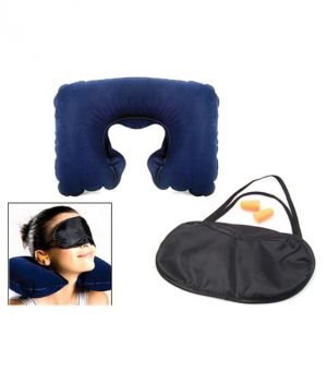Buy 3 In 1 Travel Set-air Neck Pillow Cushion Car-eye Mask Sleep Rest Shade-ear online