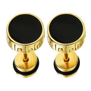Men Style Crystal 8mm Barbell Dumbbell Gold And Black Stainless Men Style Crystal 8mm Barbell Dumbbell Gold And Black Stainless Steel Dumbell Stud Earring For Boys Online Best Prices In India Rediff