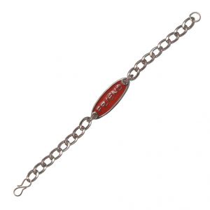 Men Style New Design Friend Link Red Alloy Oval Tone Frienshipday Bracelet For Men And Women - (Code - SBr06006)