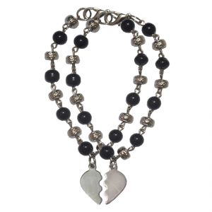 Men Style New Design Top Selling 2 Charm Couples Broken Heart Love With Tone Best Gift For Lovers Silver Heart Bracelet