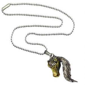 Men Style Dual Tone Casting Horse's Head Jewelry Gold And Silver Stainless Steel Pendant