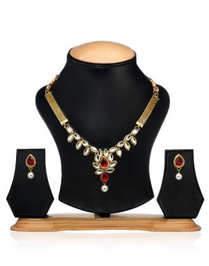 Buy Arum Designer Coreana Kundan Necklace Set online
