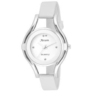 Buy Arum Special White Silver Round Ladies Watch online