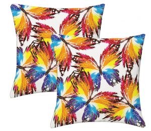 Buy Lushomes Digital Print Creative Butterfly Cushion Covers (pack Of 2) online