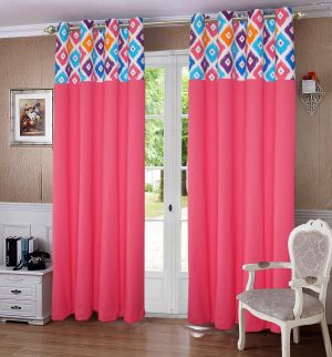 Buy Lushomes Square Printed Bloomberry Cotton Curtains For Door (single Pc) online