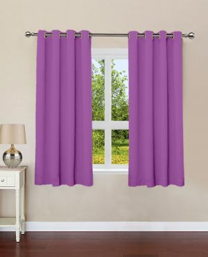 Buy Lushomes Royal Lilac Plain Cotton Curtains With 8 Eyelets For Windows online
