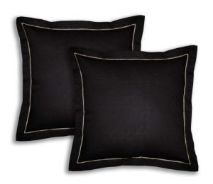 Buy Lushomes Cotton Half Panama Pirate Black Cushion Covers (pack Of 2) online