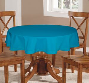 Buy Lushomes Plain Bachelor Button Round Table Cloth - 4 Seater online