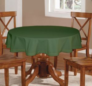 Buy Lushomes Plain Vineyard Green Round Table Cloth - 4 Seater online