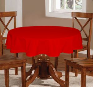 Buy Lushomes Plain Tomato Round Table Cloth - 6 Seater online