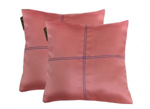 Buy Lushomes Light Pink Blackout Cushion Cover With Artistic Stitch online