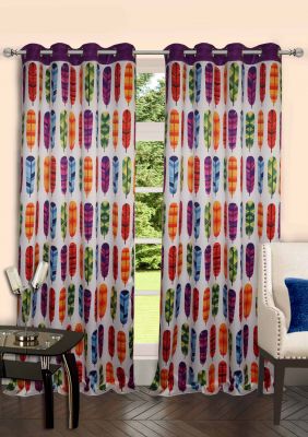 Buy Lushomes Digitally Printed Feather Polyster Door Curtains online
