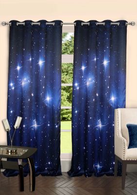 Buy Lushomes Digitally Printed Stars Polyster Door Curtains online