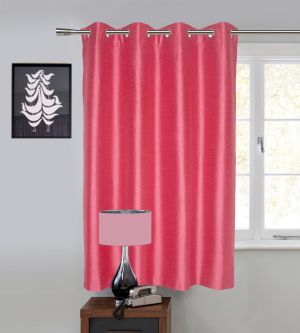 Buy Lushomes Pink Art Silk Window Curtain with Polyester Lining online