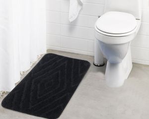 Buy Lushomes Ultra Soft Microfiber Polyester Dark Grey Regular Bath Mat online