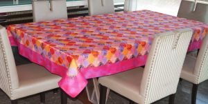 Buy Lushomes Digital Printed Pink Themed Table Cloth For 6 Seater online