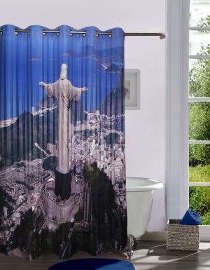 Buy Lushomes Printed Christ The Redeemer Shower Curtain With Eyelets online