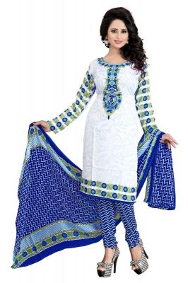 Dhruti Creation Blue Colour Poly Cotton Printed Unstitched (code - Dcdm_zarmarblue)