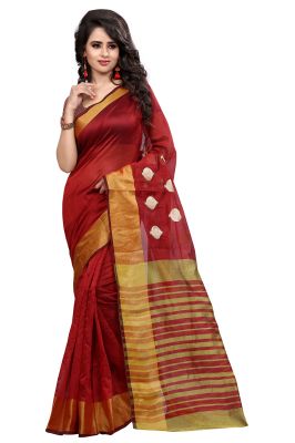 Buy Multi Retail Red Kora Silk Party Wear Embroidery Saree With Unstitched Blouse-b994se1bi _b994se1bi online
