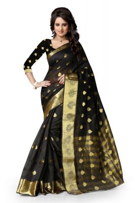 Buy Multi Retail Black Art Silk Party Wear Jacquard/ Self Design Saree With Unstitched Blouse _c634se508asa online