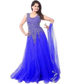 Buy Crystal Fashion Blue Color Heavy Look Designer Anarkali Suit online