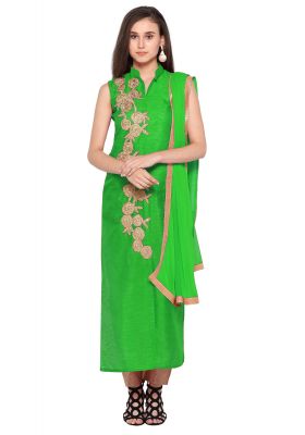 Buy Fashionuma Bollywood Designer Bangalori Silk Party Wear Straight Salwar Suit online