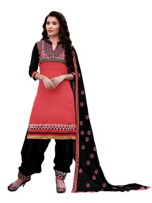 Buy Vbuyz Exclusive Indianred Embroidered Designer Patiala Salwar Suit-he-1508 online