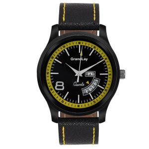 Buy Grandlay Mg-3036 Black Dial With Date And Time Authentic Watch For Menz online