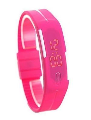 Buy LED Digital Watches Jelly Women Pink Wristwatch Magnet Buckle Clock online