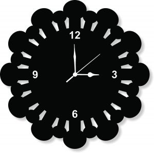 Buy Enamel Designer Black Wall Clock - Clock044 online