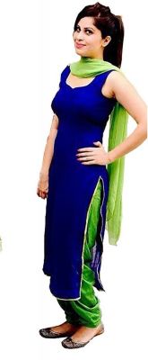 Buy Style Amaze Stylish Designer Blue & Green Color Cotton Patiala Salwar Suit(msstyle-6) online