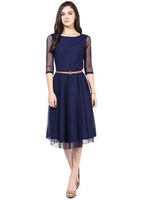 Buy Style Amaze Bollywood Designer Georgette Blue Color Dress online
