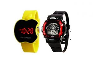 Buy Apple LED Yellow & Kids Red Watch online