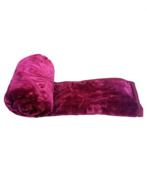 Buy Shopping Store Pink Embossed Design Double Bed Blanket online