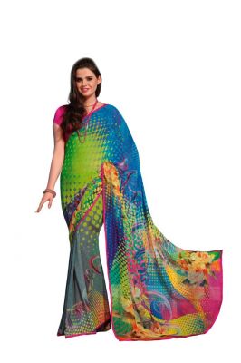 Buy Vipul Branded Designer Georgette Lace Border Catalog Saree With Digital Prints(product Code)_12140 online