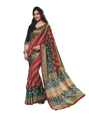 Buy Vipul Womens Bhagalpuri Silk Foil Work Saree (multicolor)(product Code)_14213 online