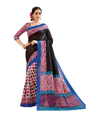 Buy Vipul Multicoloured Bhagalpuri Saree with Blouse Piece online