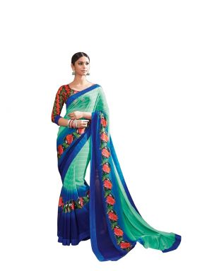 Buy Vipul Multicoloured Georgette Saree with Blouse Piece online