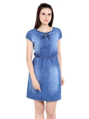 Buy TARAMA Relaxed Fit Cotton Denim fabric Sheath Dress for women ... Buy TARAMA Relaxed Fit Cotton Denim fabric Sheath Dress for women ...