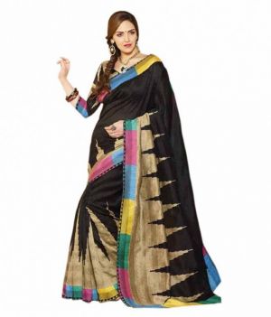 Buy Styloce Multi Color Bhagalpuri Silk Designer Saree online