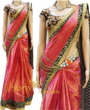 Buy Try N Get's Pink Color Art Silk Fancy Designer Saree (product Code - Tng-sjnx-nx-28) online