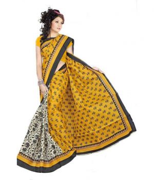 Buy Vellora Womens Multi Colour Bhagalpuri Silk Printed Saree online